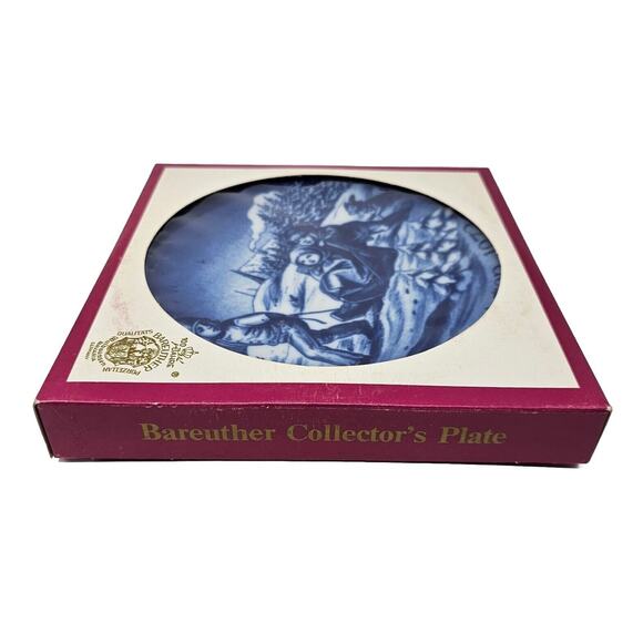 1973 BAREUTHER Christmas Wall Plate Children Sledding Bavaria Germany Vtg - Picture 9 of 10